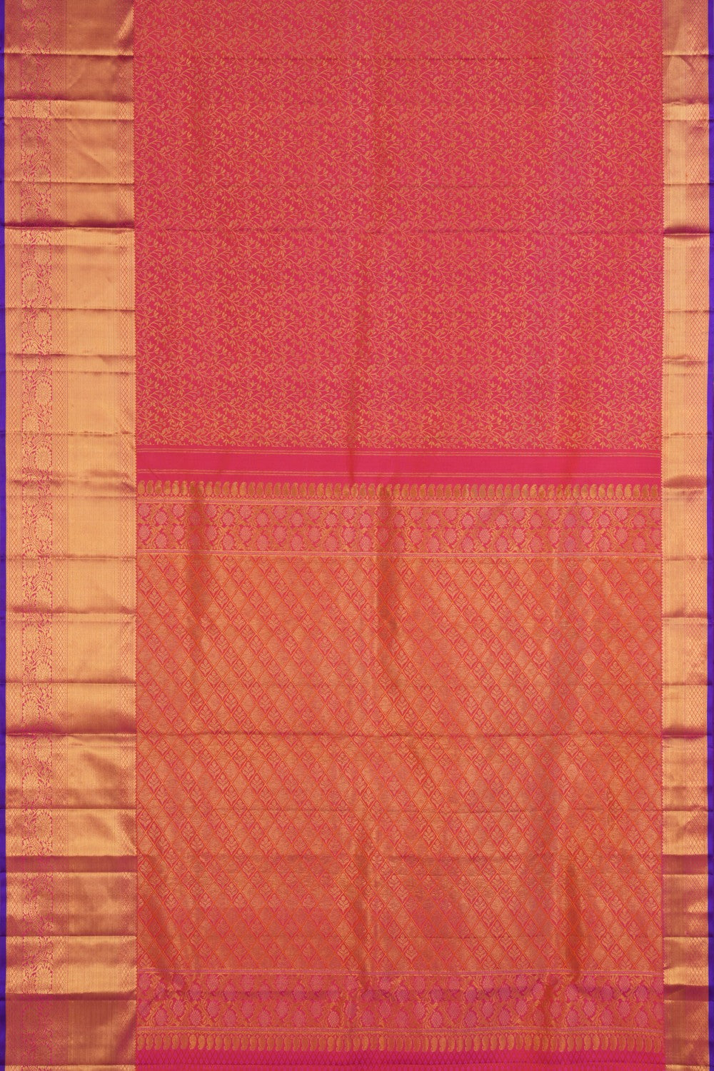 Image of Kanchipattu Brocade Coral Pink Saree